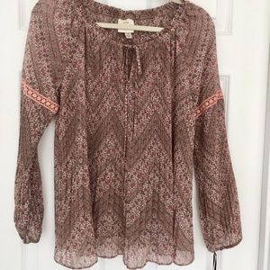 Knox Rose Boho Hippie Style Shirt NWOT